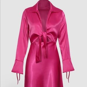 Satin Tie on front mini dress